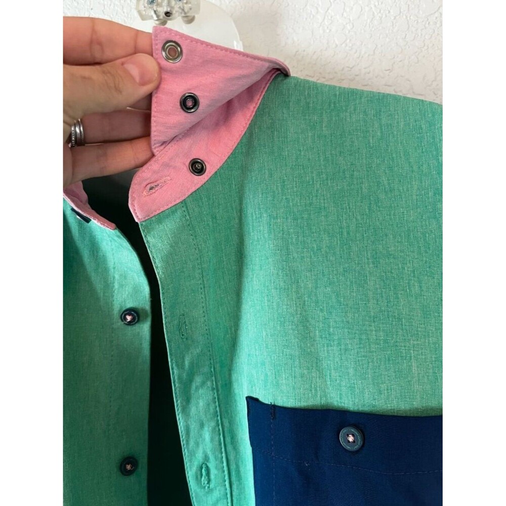 William Murray Golf Murray Classic Colorblock Short Sleeve Button Down Shirt M - Picture 3 of 9